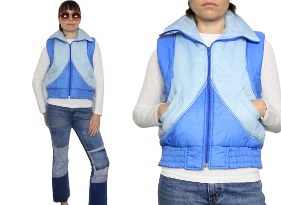 70's Vintage Powder Blue Puffer Ski Vest