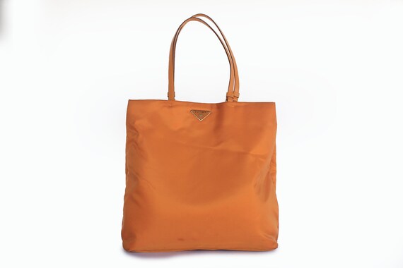 orange tote handbag