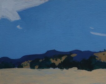 Western Panorama - Landscape Painting on Paper  - Contemporary Southwestern Landscape