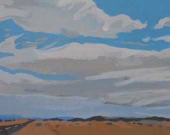 Landscape Painting, Roiling Sky - Southwest Landscape  Shelley Hull