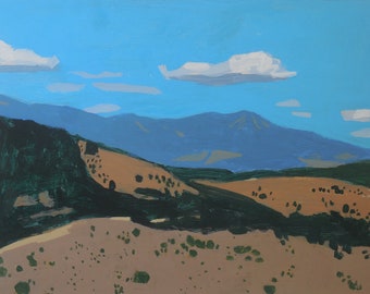 Walker's Dream Lookout - Contemporary Landscape on Paper - Shelley Hull