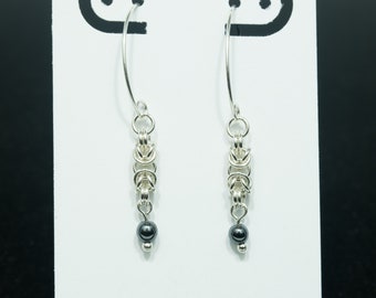 Byzantine and Hematite earrings