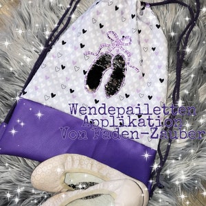 Reversible sequin applique ballet shoes embroidery file set for the 10 x 10 cm to 18 x 30 cm frame image 8