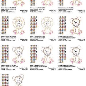 May include: A set of 10 embroidery designs featuring a cartoon lion in various sizes. The lion is sitting with its paws crossed and has a cute, friendly expression. The designs are available in multiple sizes, ranging from 10x10 cm to 20x30 cm.