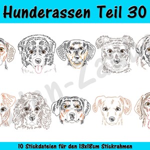 Dog breeds part 30 - embroidery file set for the 13 x 18 cm frame