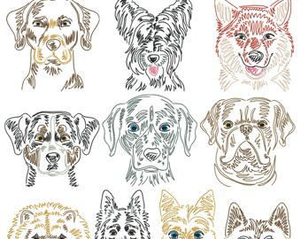 Dog breeds part 6 - embroidery file set for the 13 x 18 cm frame