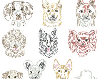 Dog breeds part 15 - embroidery file set for the 13 x 18 cm frame