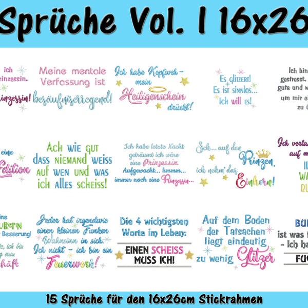 Stickdatei sprüche Etsy.de