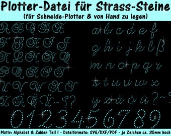 Plotter-Datei Strass Alphabet & Zahlen Teil 1