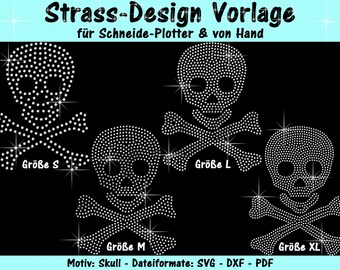 Rhinestone template "Skull" - for plotter & by hand