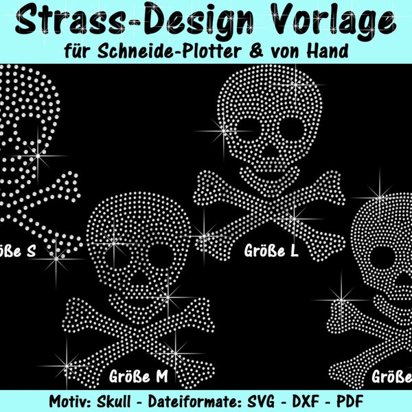 Gabarit strass "Crâne" - pour traceur & à la main