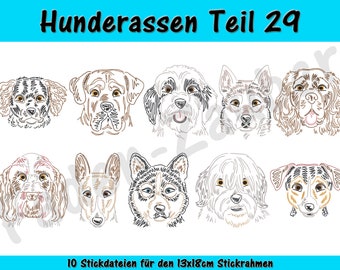 Hondenrassen deel 29 - borduurvijlenset voor het frame van 13 x 18 cm