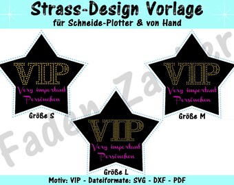 Rhinestone/foil template "VIP" - for the plotter