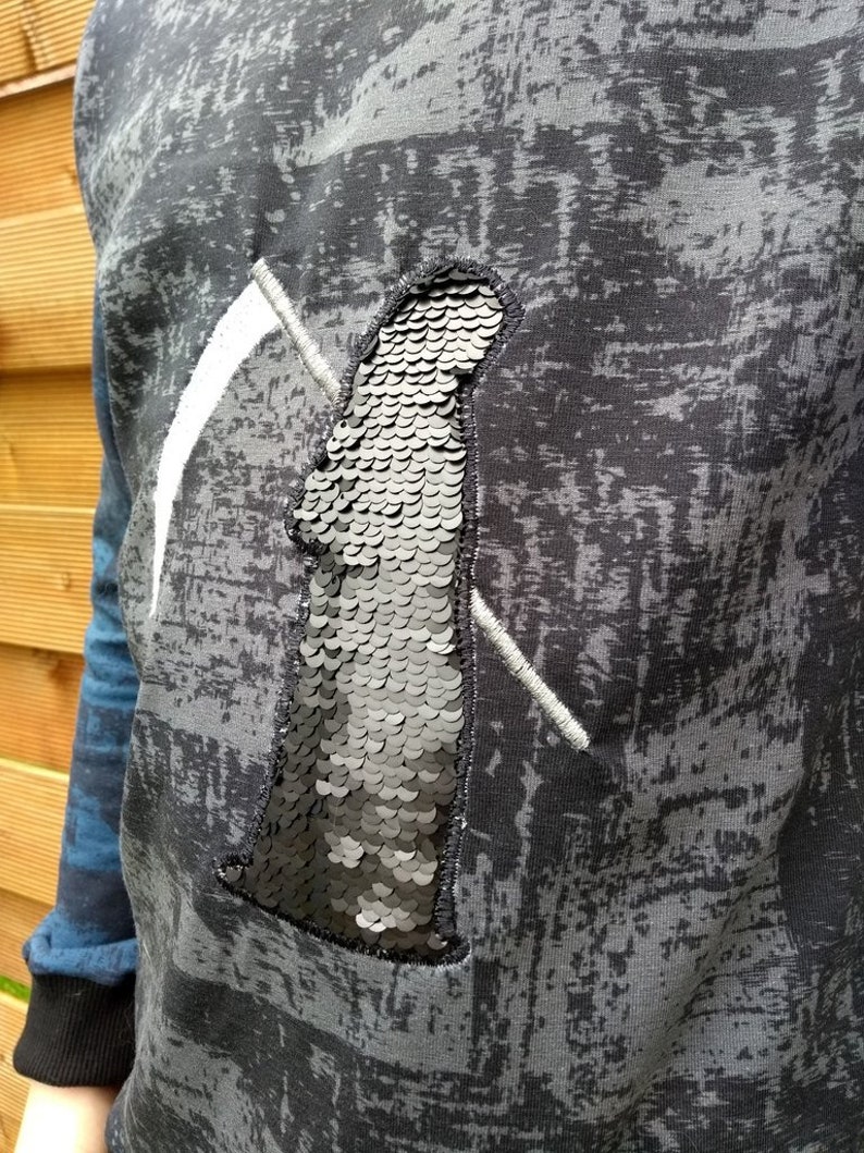 Aplicación de lentejuelas reversibles Grim Reaper - conjunto de archivos de bordado para el marco de 10 x 10 cm a 18 x 30 cm imagen 5