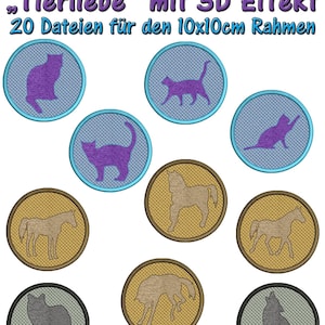 3D effect animal love - for the 10 x 10 cm frame