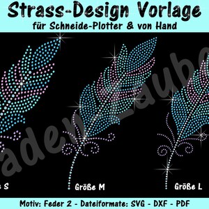 Rhinestone template "Feather 2" - for plotter & by hand
