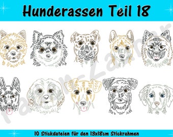 Dog breeds part 18 - embroidery file set for the 13 x 18 cm frame