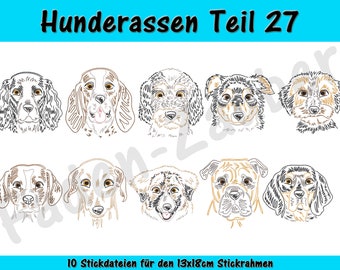 Hondenrassen deel 27 - borduurvijlenset voor het frame van 13 x 18 cm