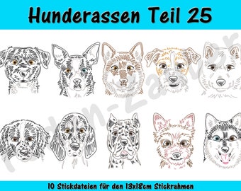 Dog breeds part 25 - embroidery file set for the 13 x 18 cm frame