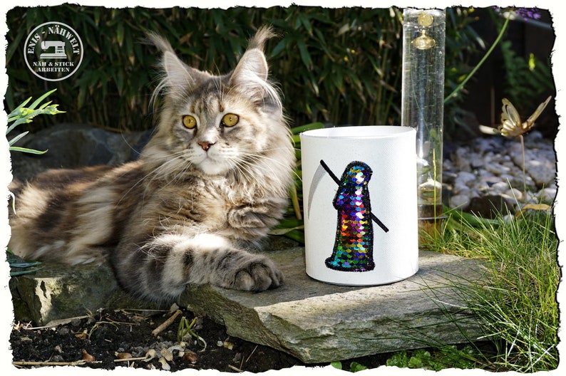 Aplicación de lentejuelas reversibles Grim Reaper - conjunto de archivos de bordado para el marco de 10 x 10 cm a 18 x 30 cm imagen 4