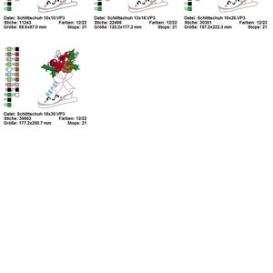 Schaats met doodle-motief borduurbestandenset voor het frame van 10 x 10 cm tot 18 x 30 cm afbeelding 2