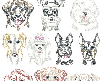 Dog breeds part 5 - embroidery file set for the 13 x 18 cm frame