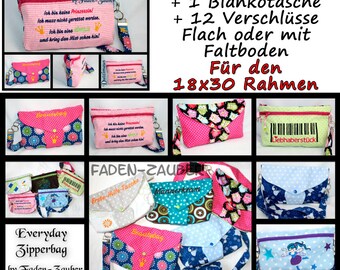 Everyday Zipperbags Taschen - ITH 18x30cm Rahmen