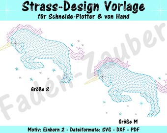 Strass-Vorlage "Einhorn 2" für Plotter & von Hand