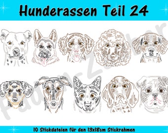 Hunderassen Teil 24 - Stickdatei-Set für den 13x18cm Rahmen