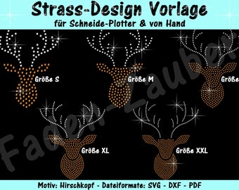 Rhinestone template "Deer" - for plotters & by hand