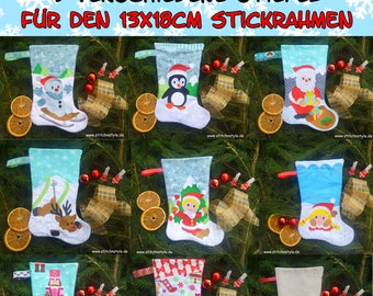 Nikolaus boots in the hoop for the 13 x 18 cm frame