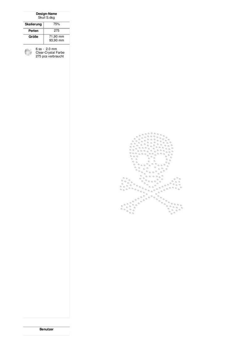 Puede incluir: Un dise&ntilde;o de calavera y huesos cruzados hecho con diamantes de imitaci&oacute;n de cristal transparente. El dise&ntilde;o tiene 71,90 mm de ancho y 93,90 mm de alto. Utiliza 275 diamantes de imitaci&oacute;n, cada uno de 2,0 mm de di&aacute;metro.