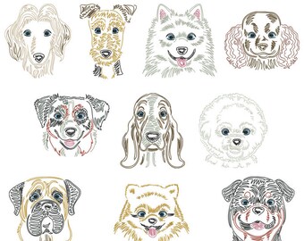 Dog breeds part 1 - embroidery file set for the 13 x 18 cm frame