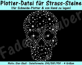 Rhinestone template "Star-Skull" for plotter & by hand