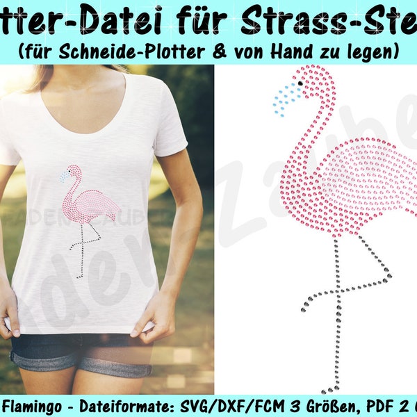 Strass-Vorlage "Flamingo" für Plotter & von Hand