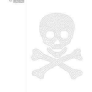 Puede incluir: Un dise&ntilde;o de calavera y huesos cruzados hecho con 813 piedras de cristal transparente, que mide 15,6 cm por 20,3 cm.
