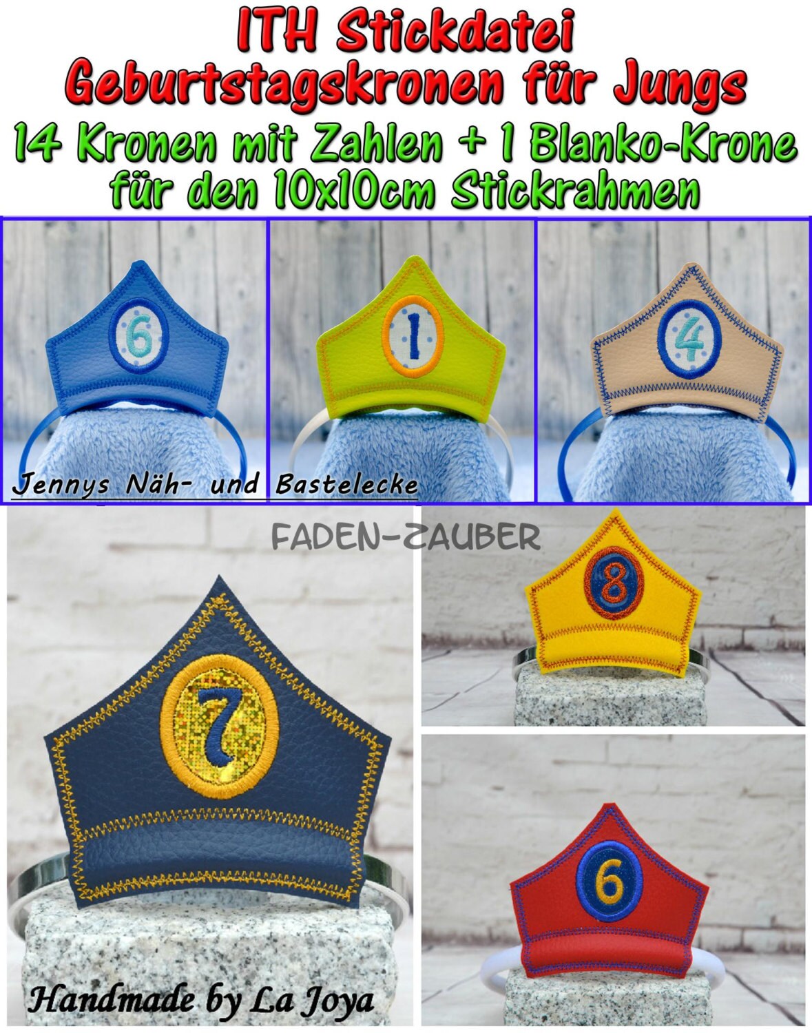 Alipis Geburtstagskronen Set 5-teilig - DIY Kinder Geburtstags Hüte