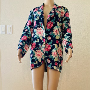 Beautiful Vintage 1980's Floral Jacket Made In USA By 'Ms Choice' - STUNNINGLY LOVELY!!