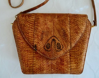 BEAUTIFUL Vintage 70's Snakeskin Handbag With Removable Shoulder Strap, Clutch Or Shoulder!!