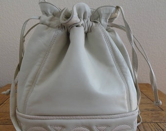 BEAUTIFUL Vintage 1980's Leather Handbag Made In USA By 'Ami Kahn' For 'Venetto' - Great!!