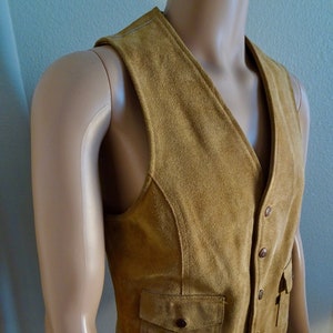 NICE Vintage 1960's Tan Suede Waistcoat / Vest MADE In San Francisco, USA By 'Levis' - Great!!