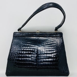 BEAUTIFUL Black Leather Handbag Made In ENGLAND By 'Rayne' - Superb!!