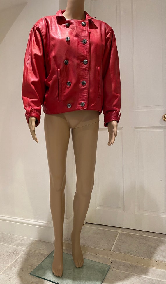 BEAUTIFUL Vintage 1980's Red Leather Womens Jacket