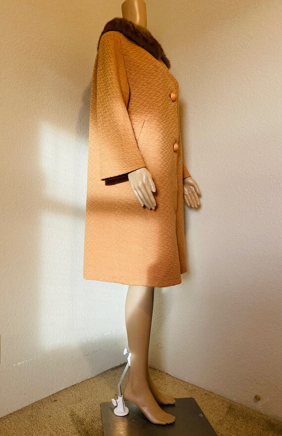 CUTE Vintage 1950's Coat With Furry Collar, Origi… - image 9