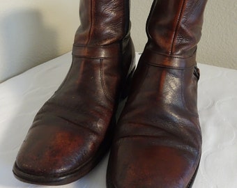 V LOVELY Pair Of Mens Vintage 1960's Leather Ankle Boots Made In USA - UK 7 - Nice!!