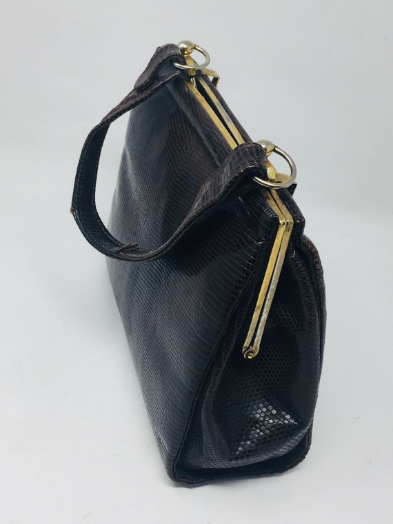 BEAUTIFUL Vintage 1940's Snakeskin Handbag - Love… - image 8