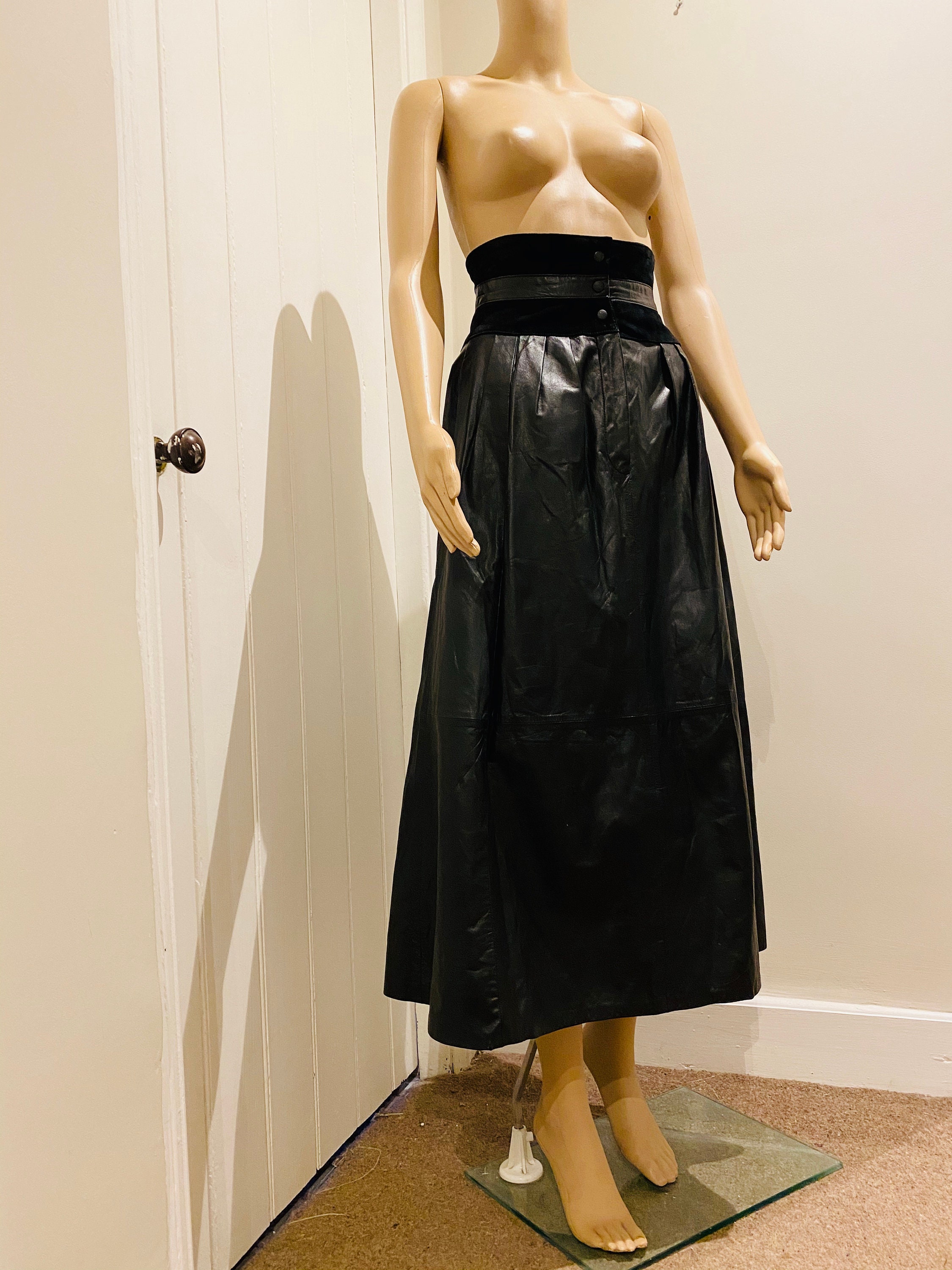 Long maxi cheap leather skirts