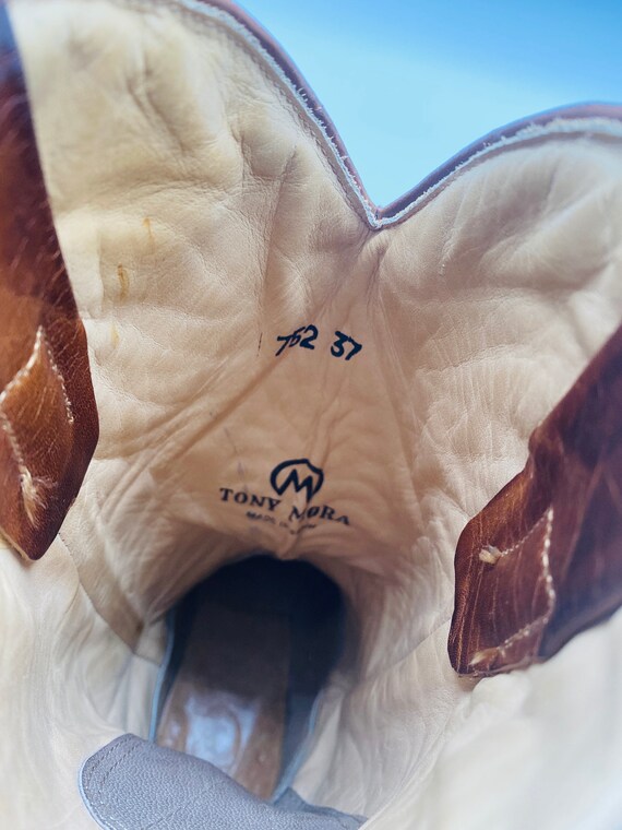 BEAUTIFUL Pair Of Tan Leather 'Tony Mora' Cowboy … - image 6