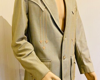 BEAUTIFUL Vintage Mens 2 Piece Suit Made In USA By 'Trego's Westwear', Chest 42" - Great!!