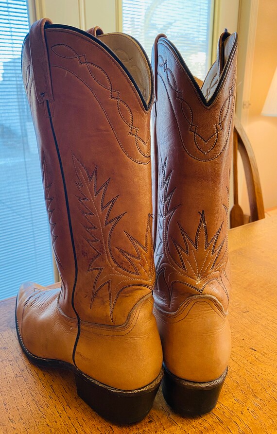 NICE Pair Of Vintage Mens Cowboy Boots Made In US… - image 4